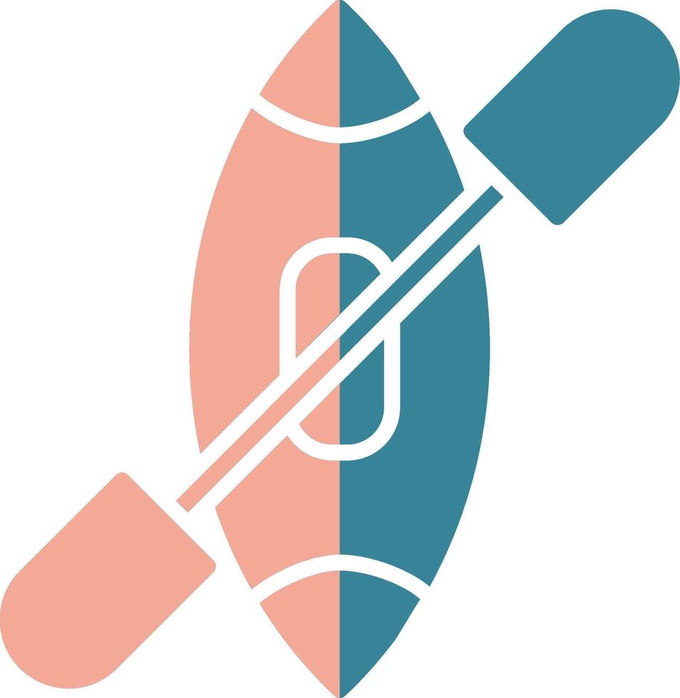 Kayak Glyph Two Color Icon vector