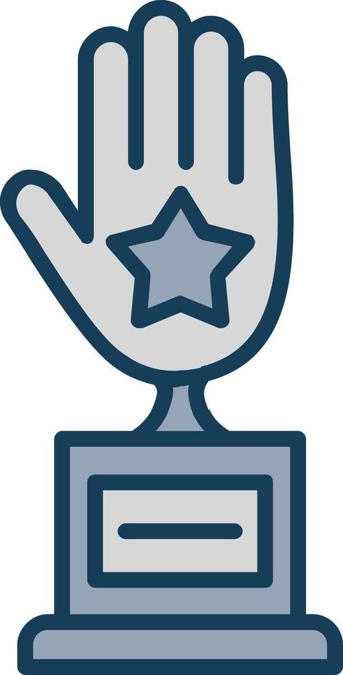 Hand Line Filled Grey Icon vector