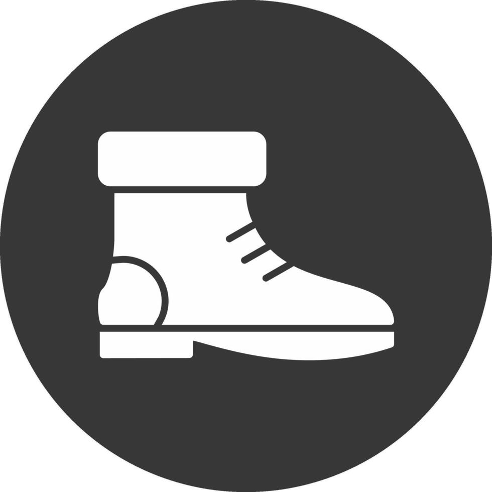 Boot Glyph Inverted Icon vector