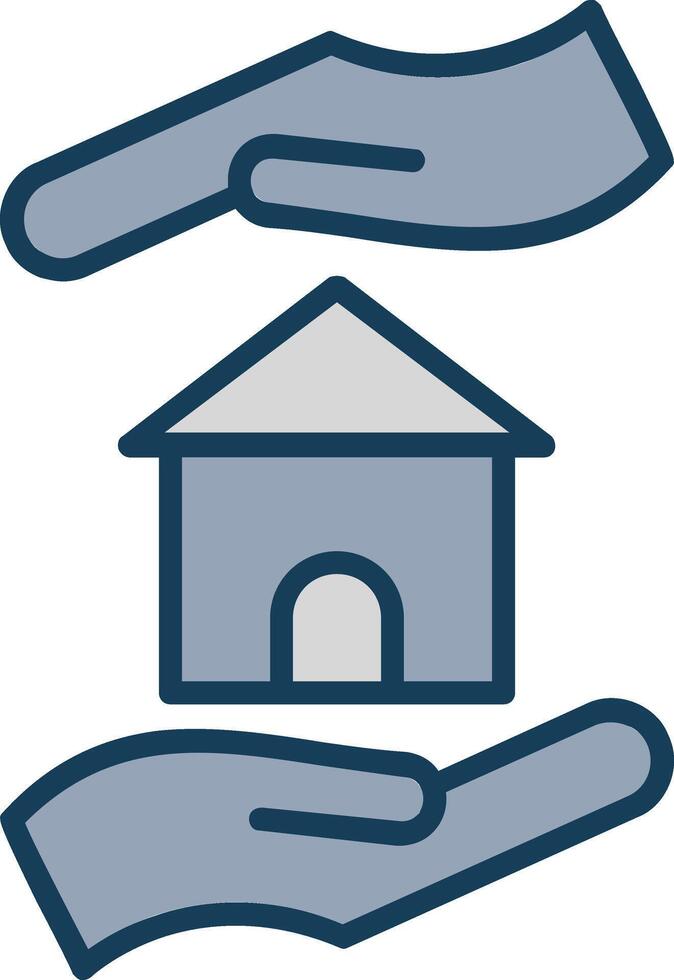 Home Insurance Line Filled Grey Icon vector
