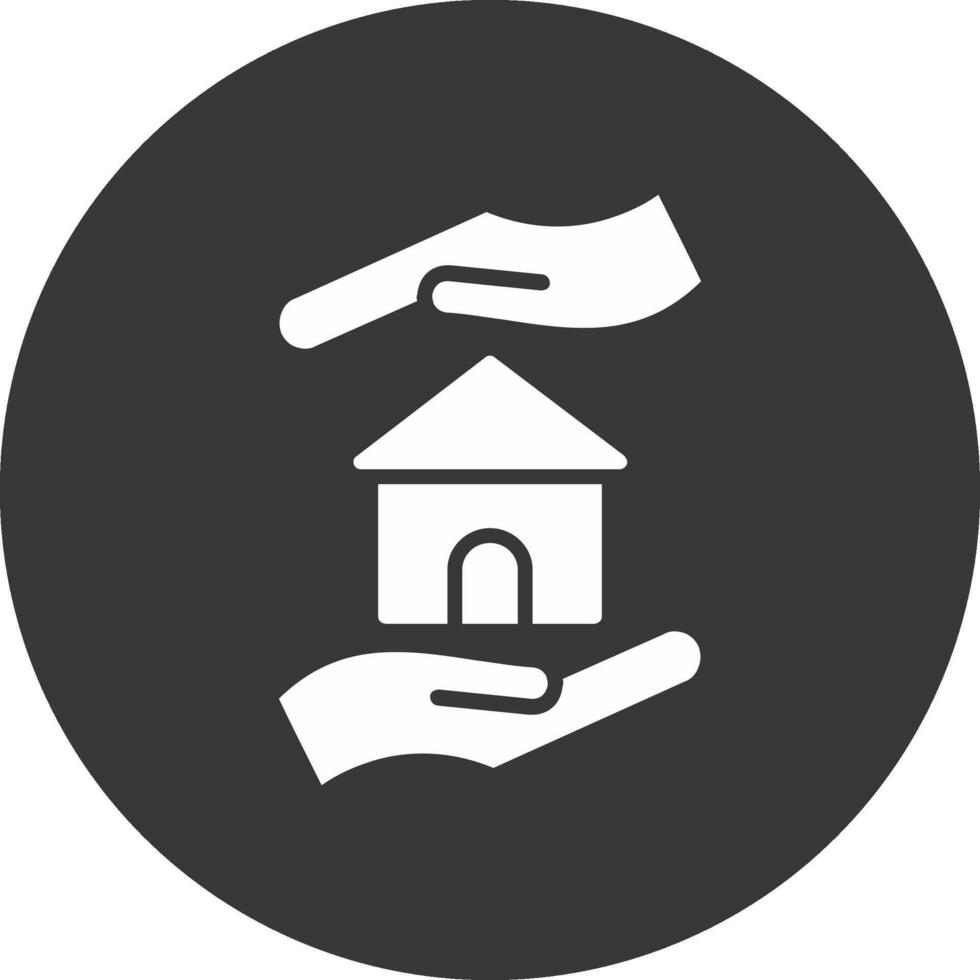 Home Insurance Glyph Inverted Icon vector