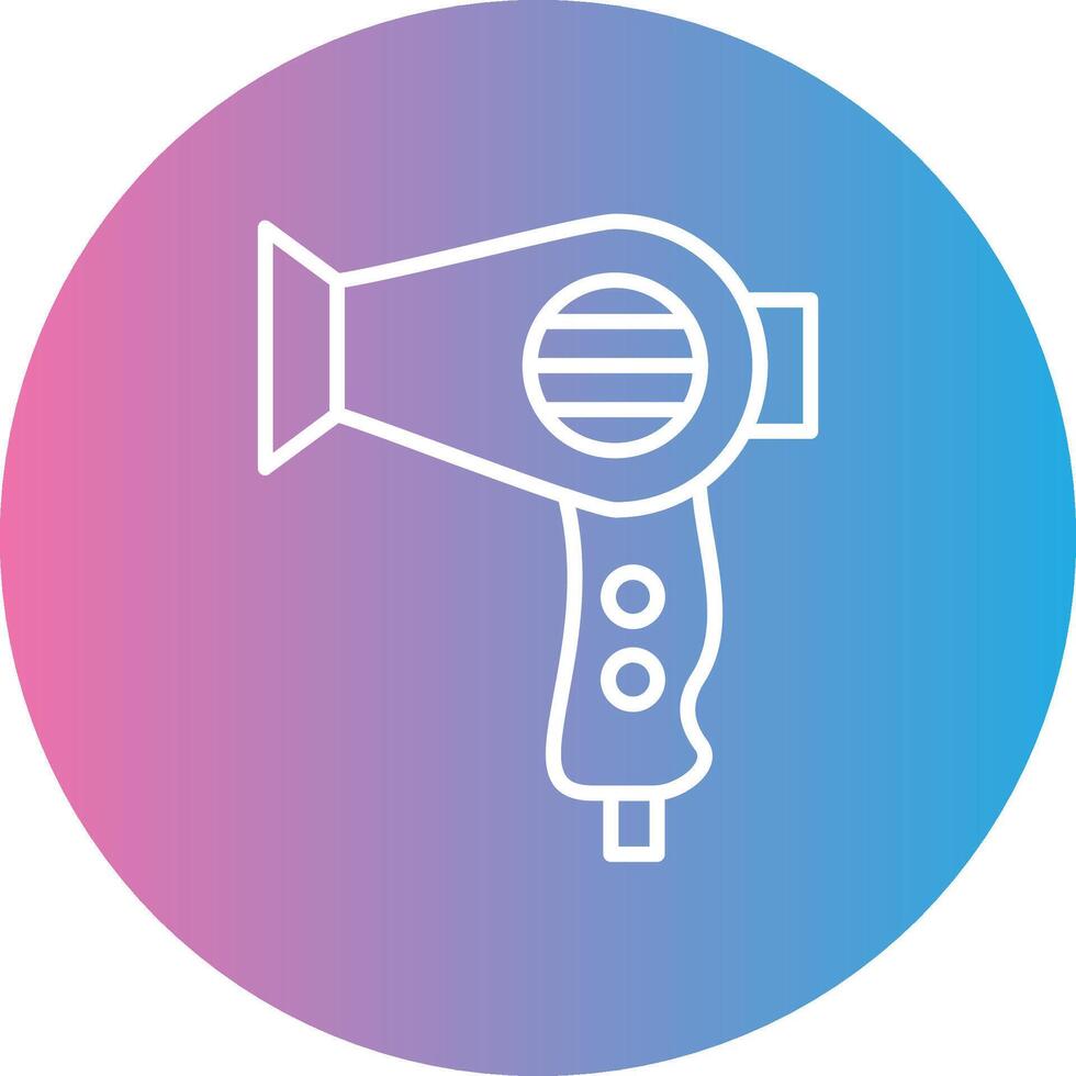 Hair Dryer Line Gradient Circle Icon vector