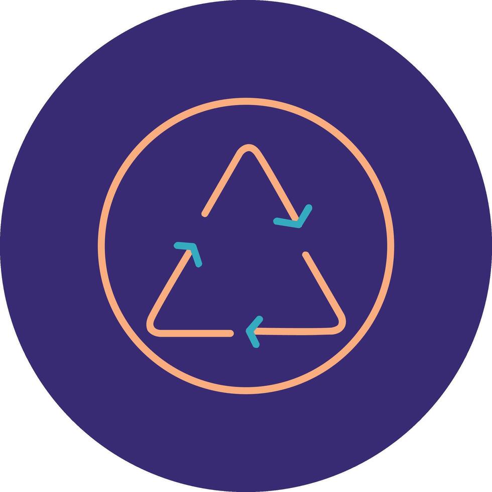 Recycle Line Two Color Circle Icon vector