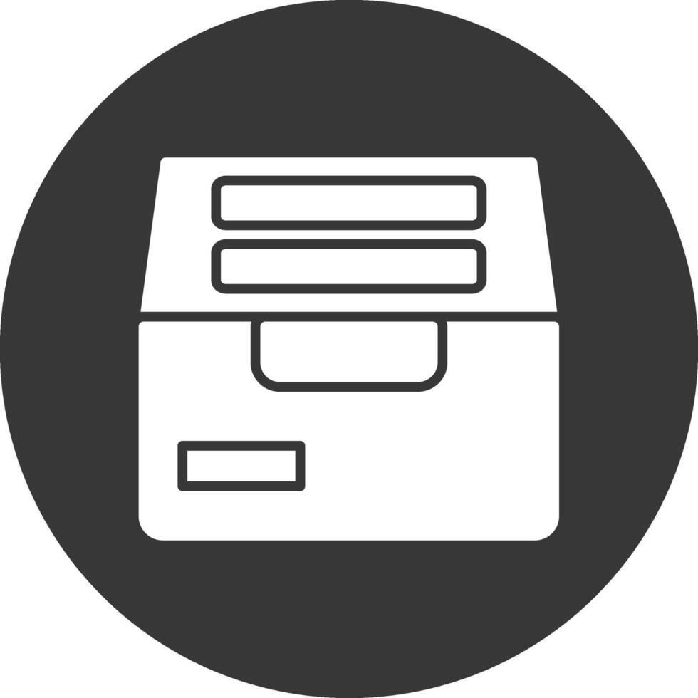 Archive Glyph Inverted Icon vector