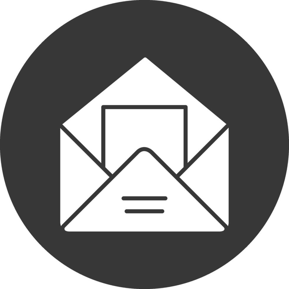 Envelope Glyph Inverted Icon vector