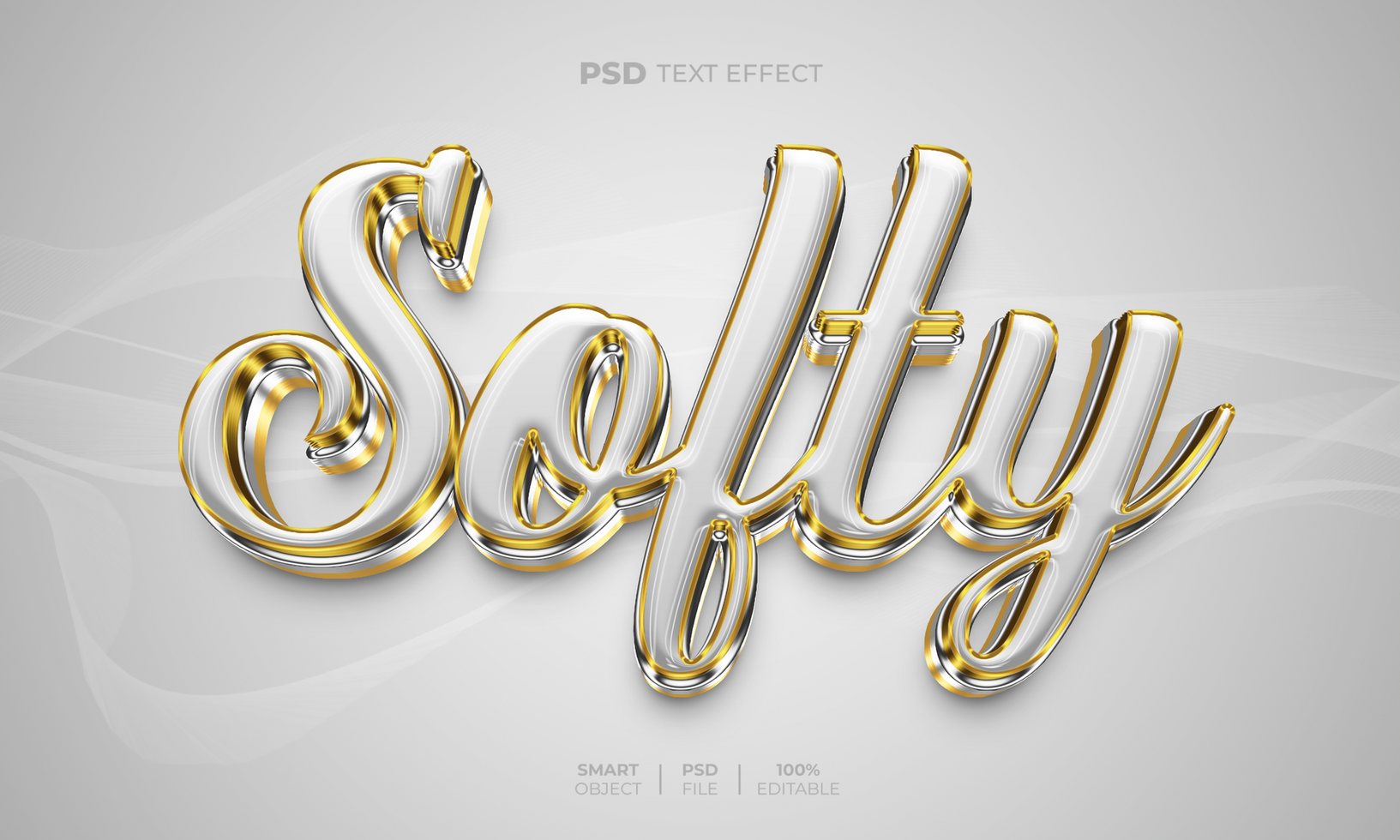 Softy 3D editable text effect psd