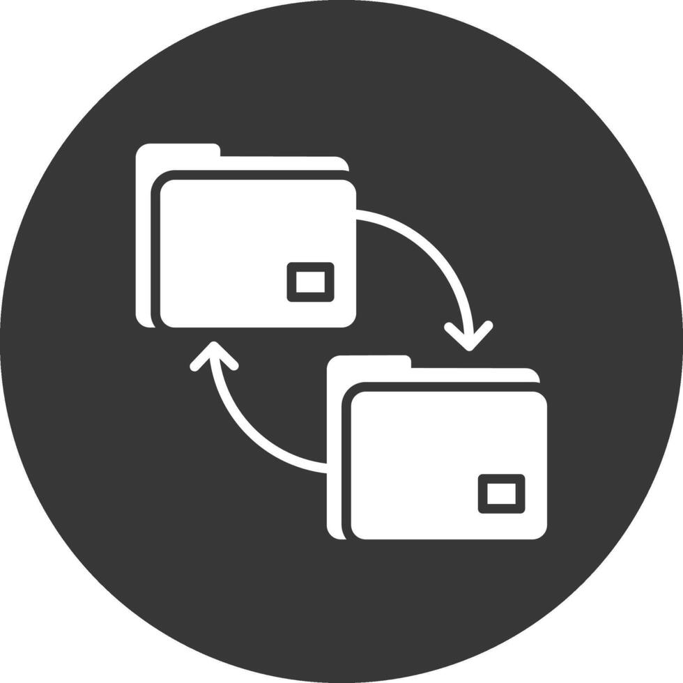 Folder Management Glyph Inverted Icon vector