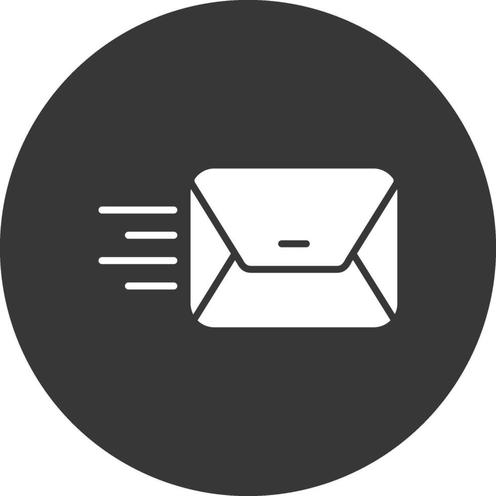 Envelope Glyph Inverted Icon vector