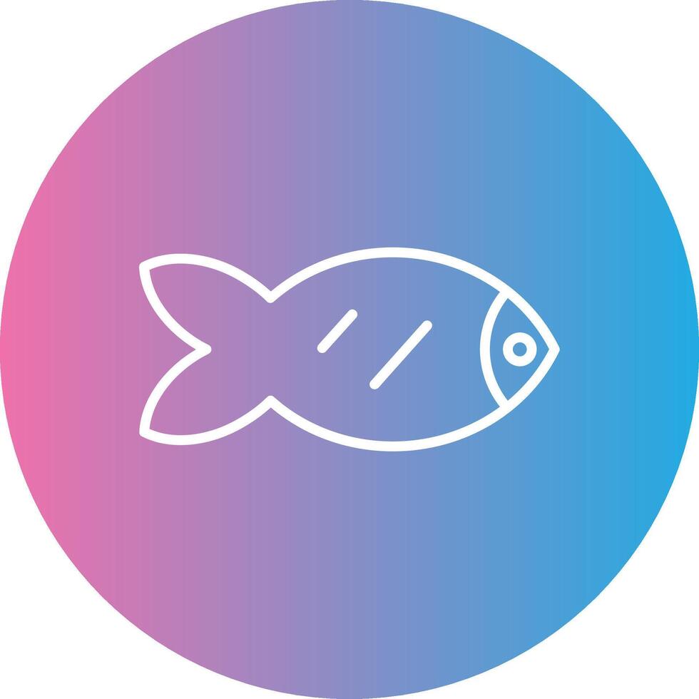 Fish Line Gradient Circle Icon vector