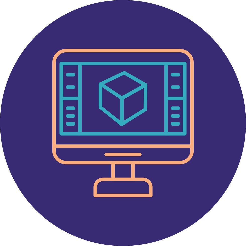 Product Design Line Two Color Circle Icon vector