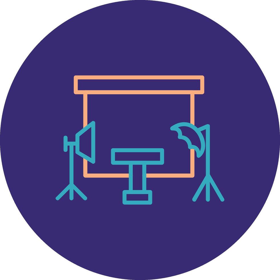 Studio Line Two Color Circle Icon vector