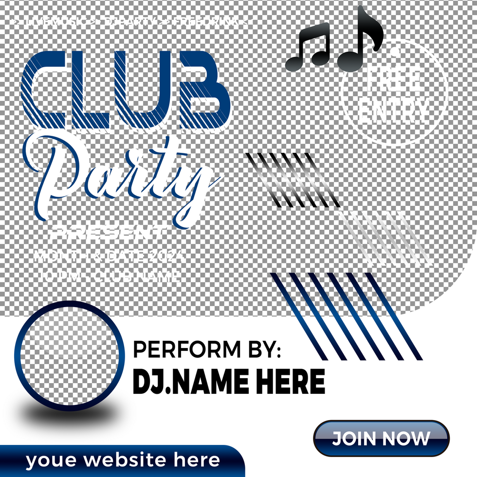 Music party, DJ Party and Club Party banner for flyer and social media post template psd