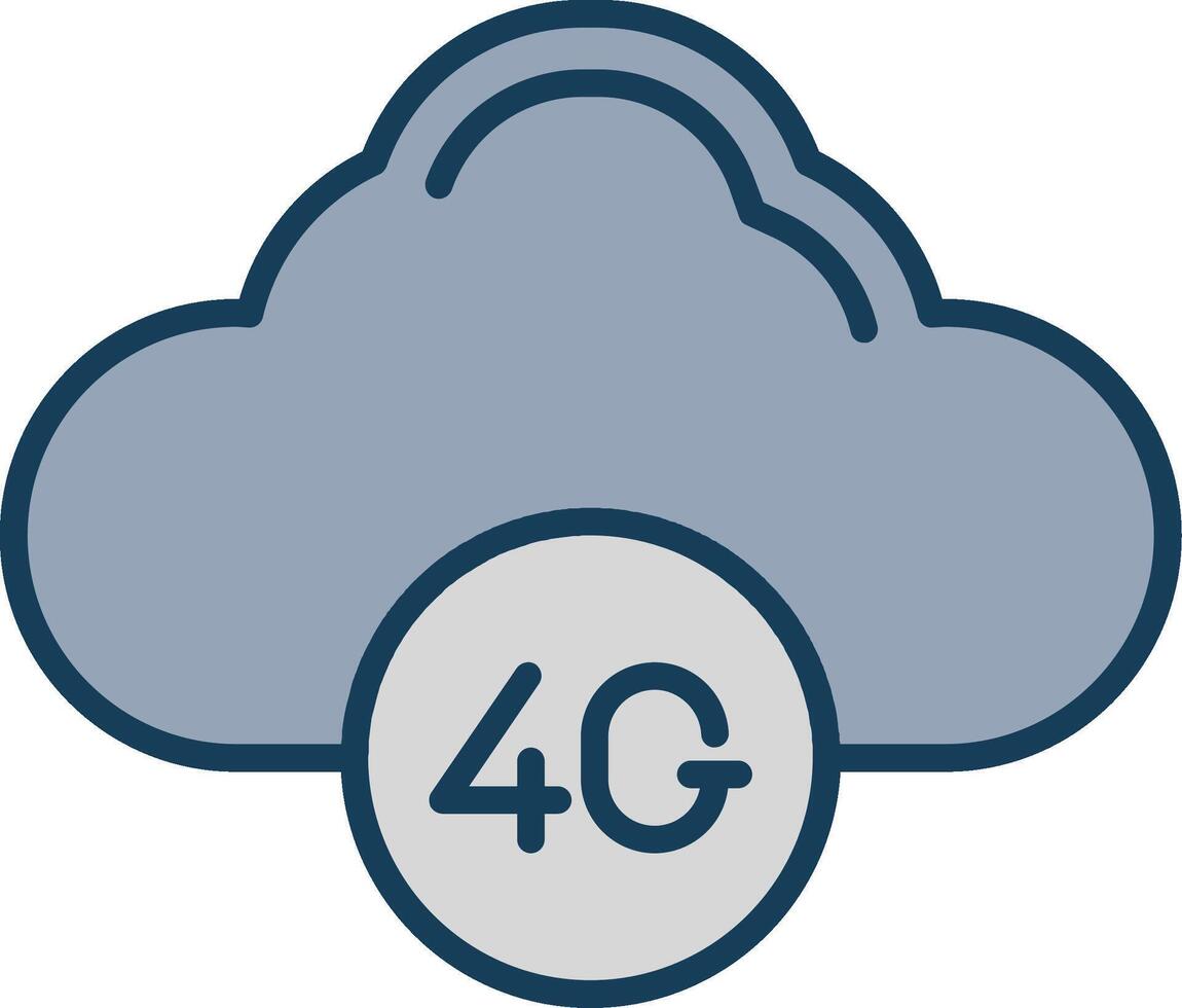 Cloud Line Filled Grey Icon vector