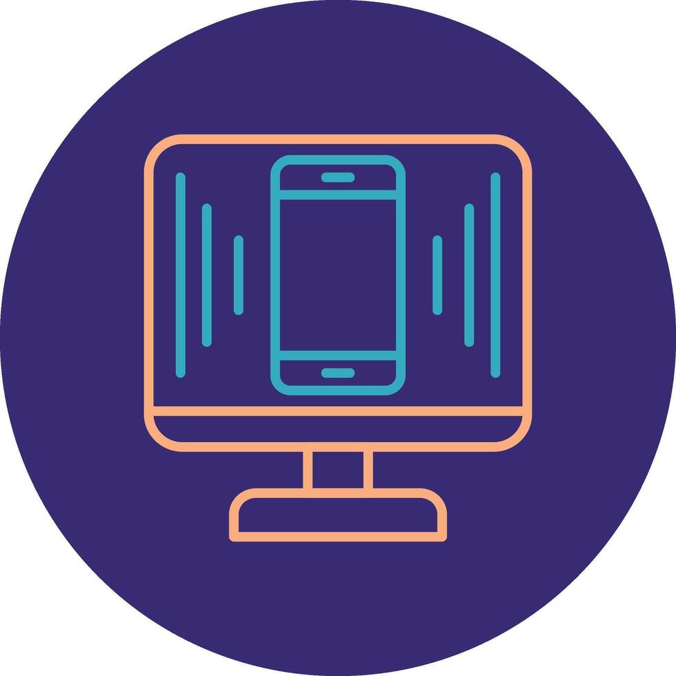 Responsive Design Line Two Color Circle Icon vector