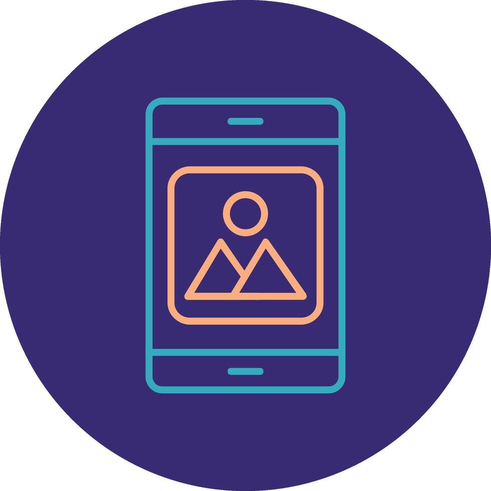 Mobile Application Line Two Color Circle Icon vector