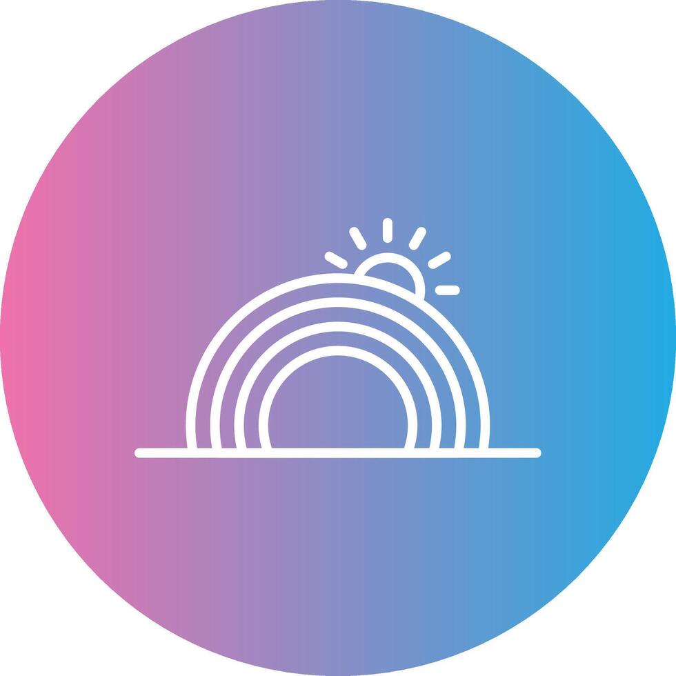 Rainbow Line Gradient Circle Icon vector