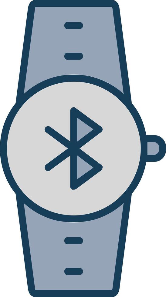 Bluetooth Line Filled Grey Icon vector