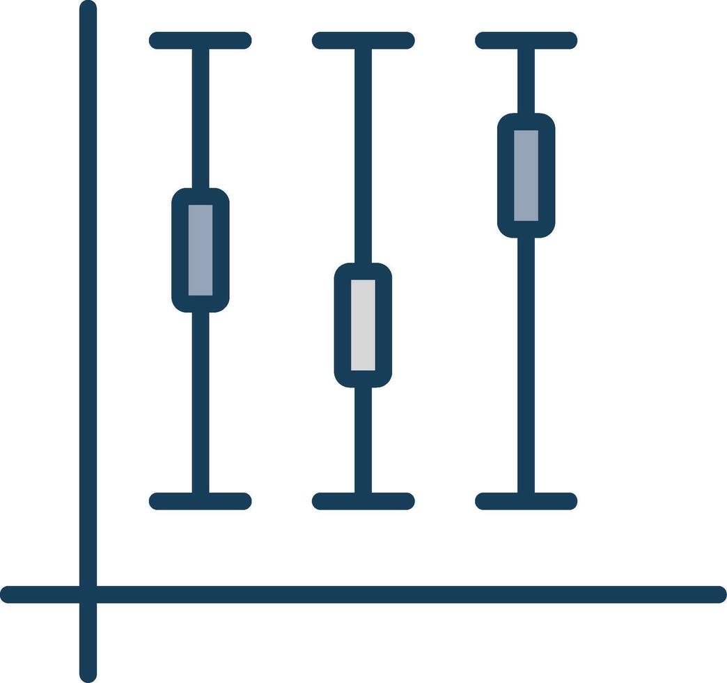 Box Plot Line Filled Grey Icon vector