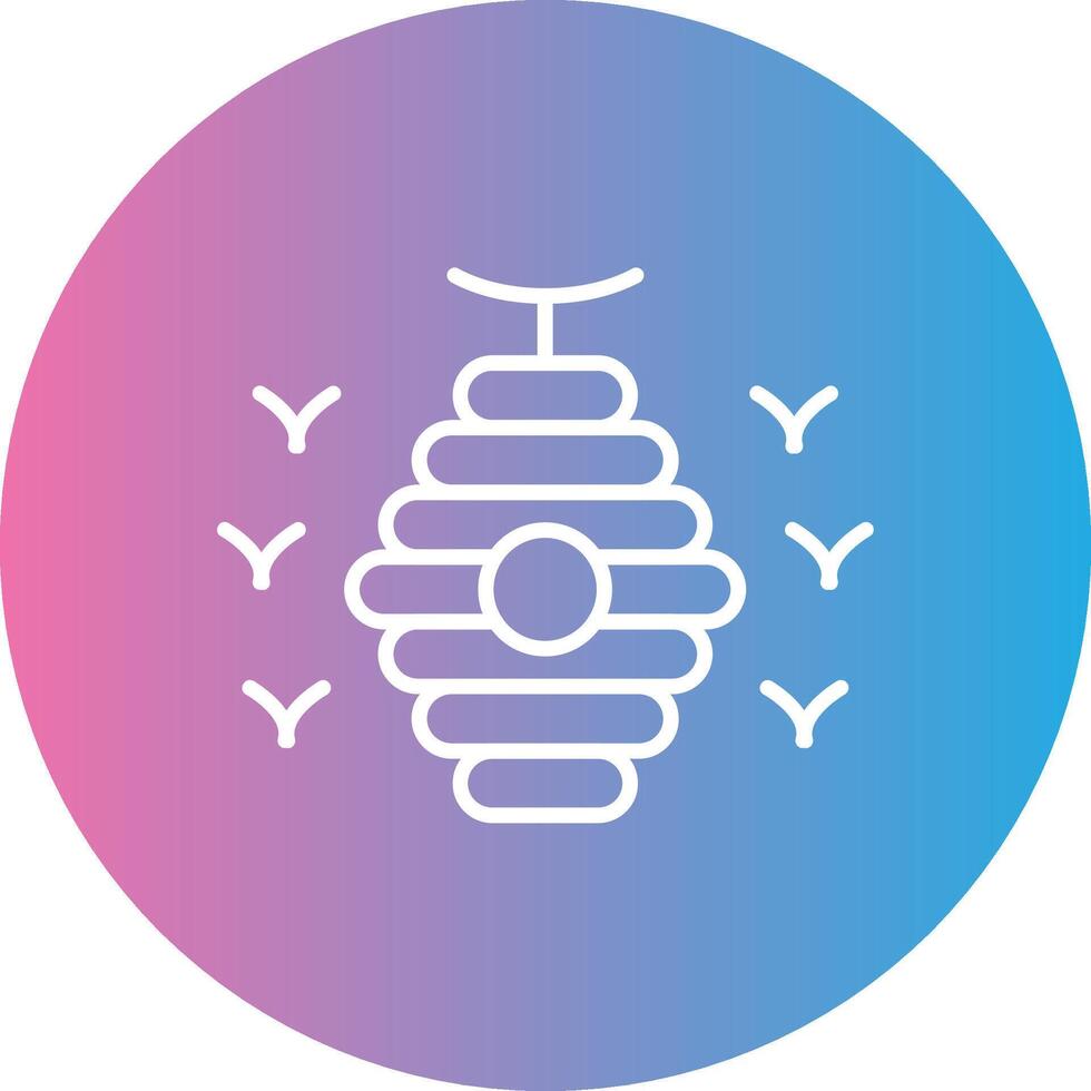 Bee Hive Line Gradient Circle Icon vector