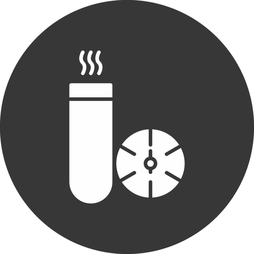calefacción glifo invertido icono vector