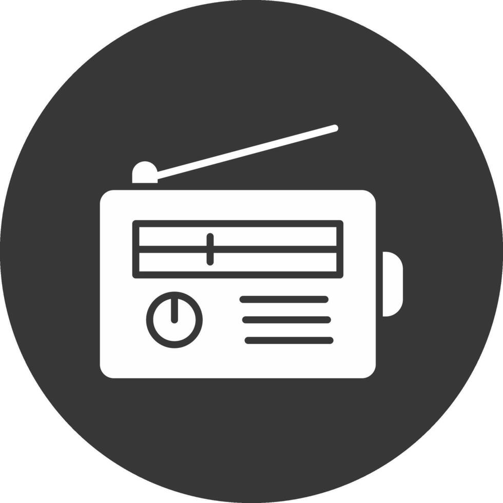 Radio Glyph Inverted Icon vector