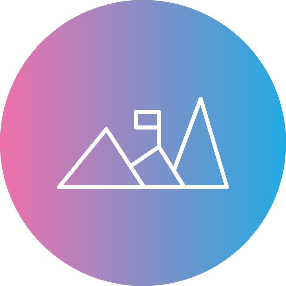 Mountains Line Gradient Circle Icon vector