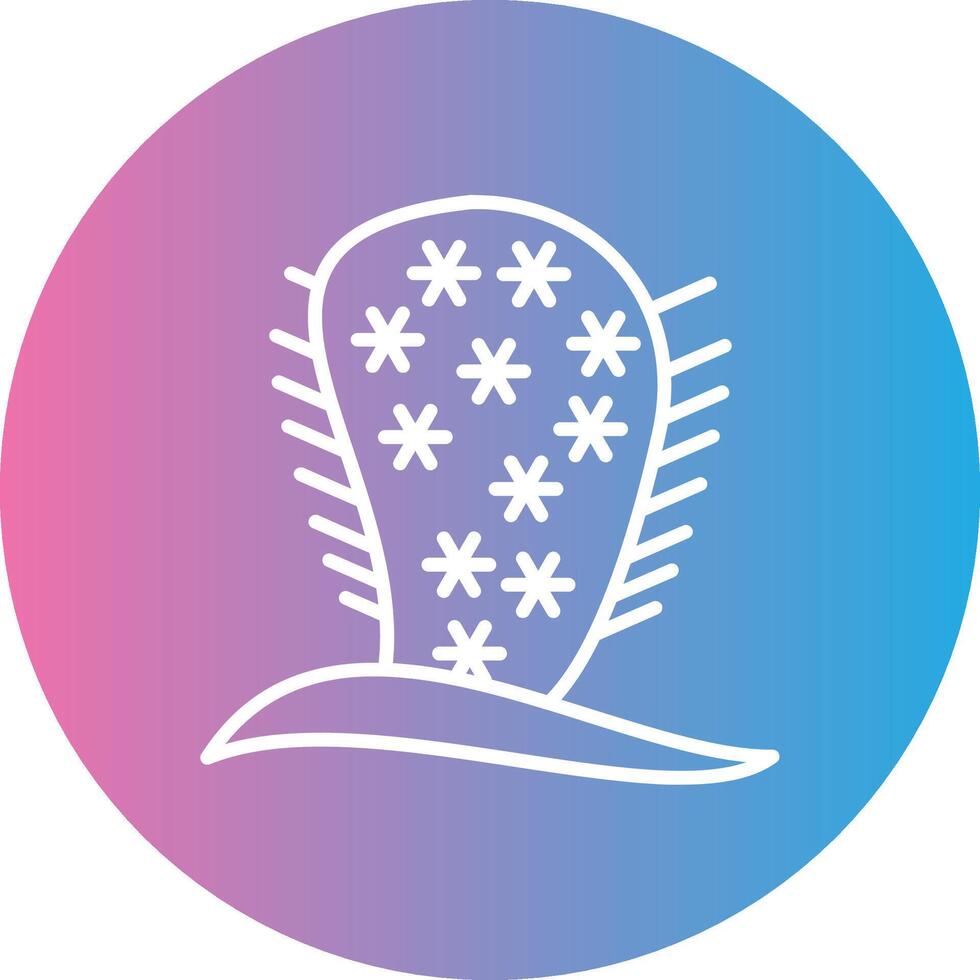Cactus Line Gradient Circle Icon vector