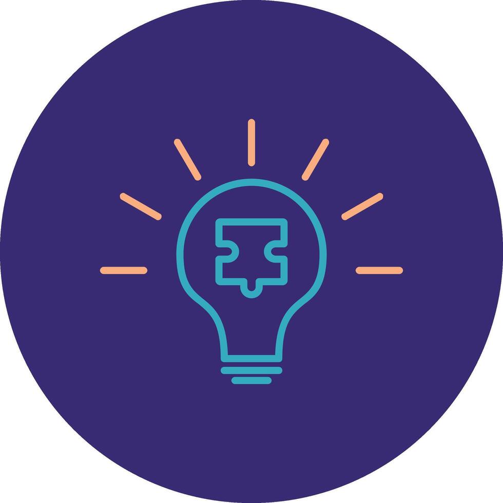 Solution Line Two Color Circle Icon vector