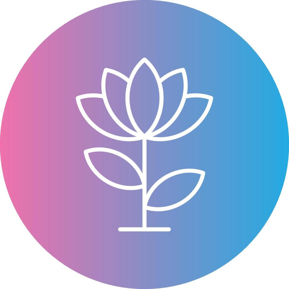 Lotus Flower Line Gradient Circle Icon vector