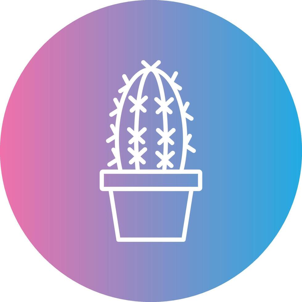 Cactus Line Gradient Circle Icon vector