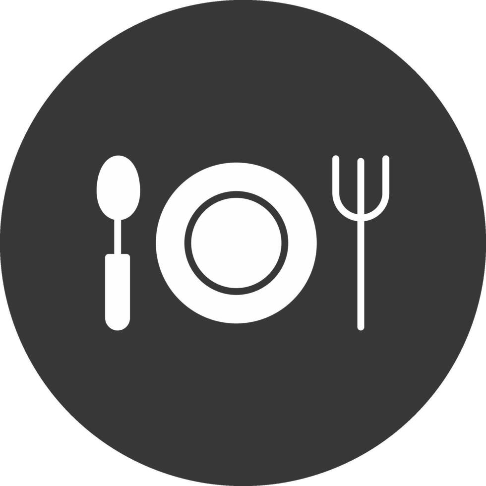 Plates Glyph Inverted Icon vector