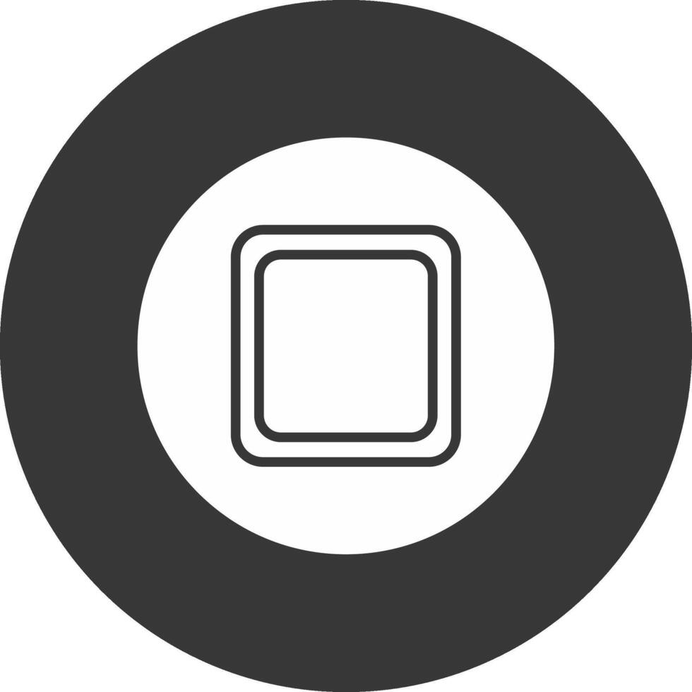 Stop Button Glyph Inverted Icon vector