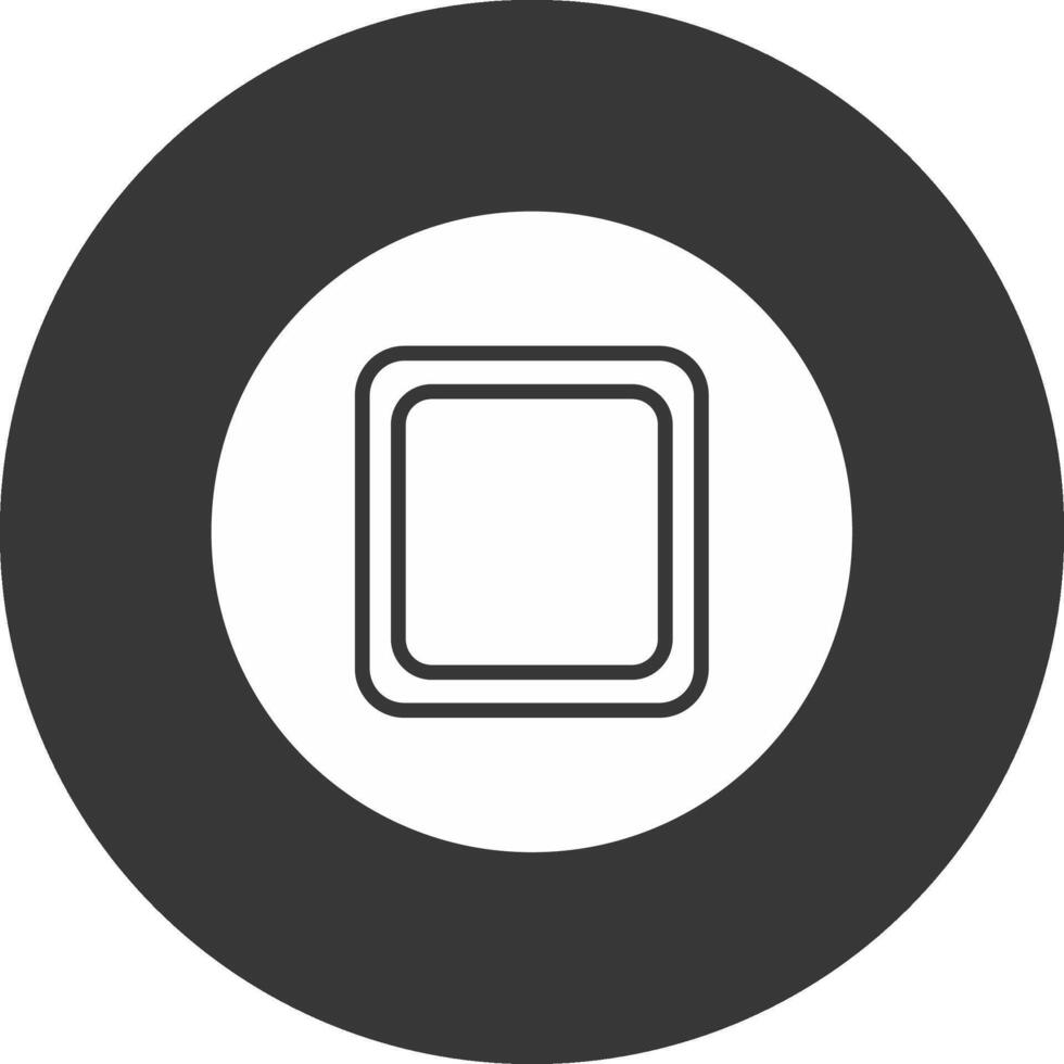 Stop Button Glyph Inverted Icon vector