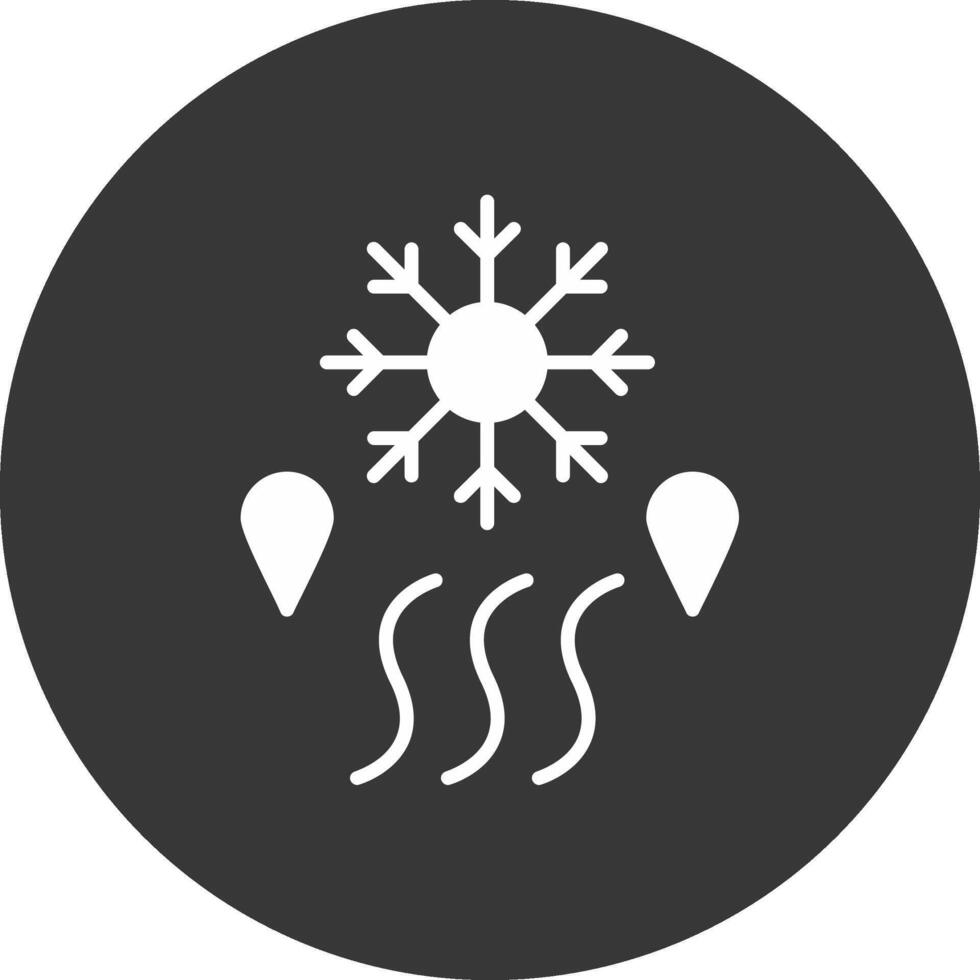 Defrosting Glyph Inverted Icon vector