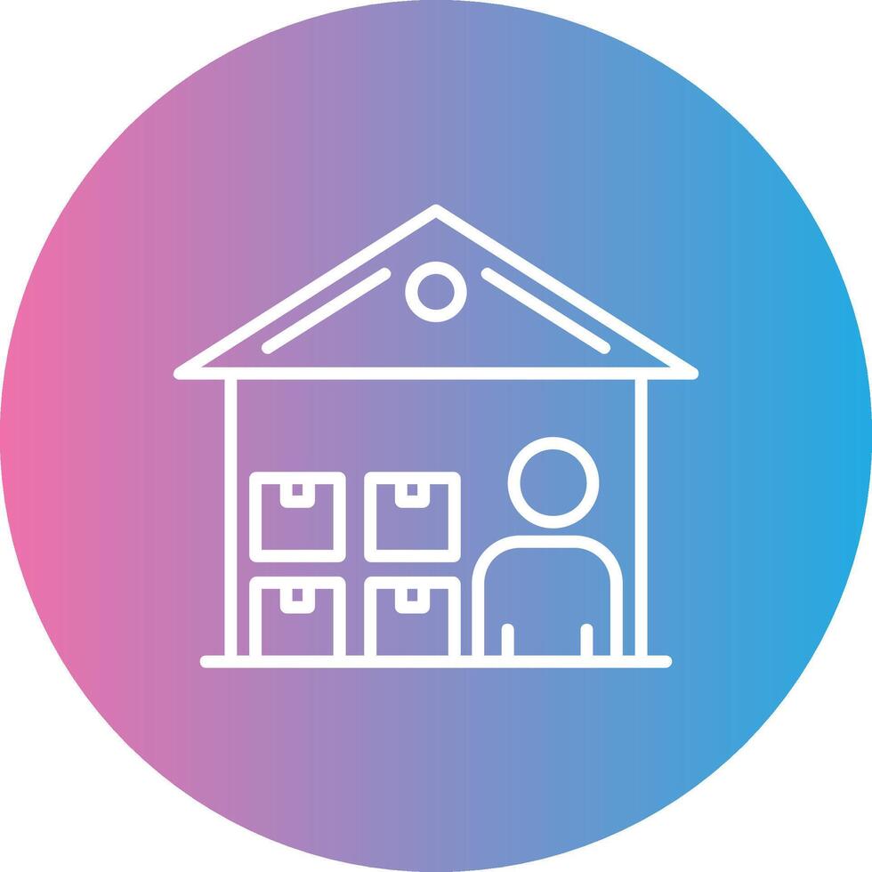 Warehouse Manager Line Gradient Circle Icon vector