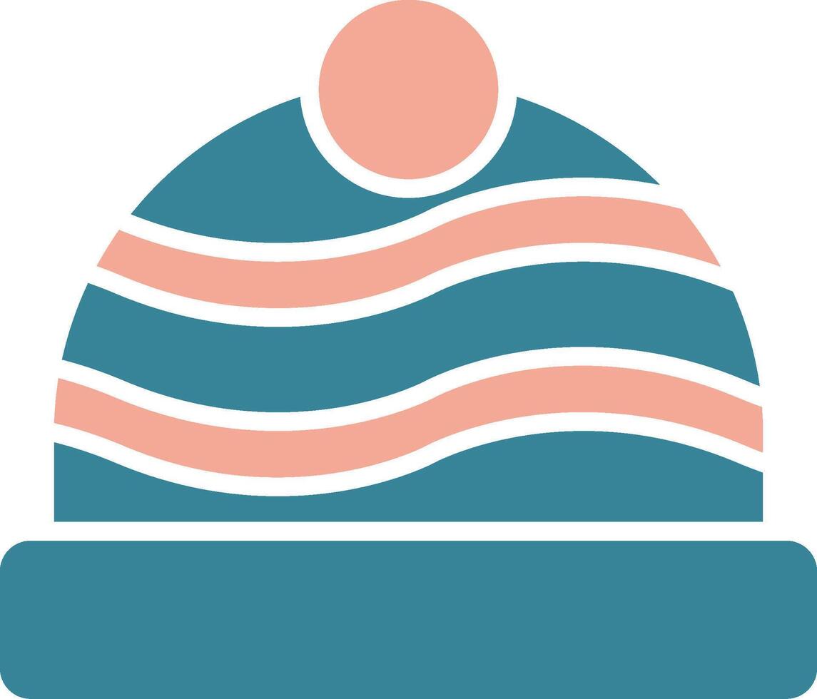 Winter Hat Glyph Two Color Icon vector