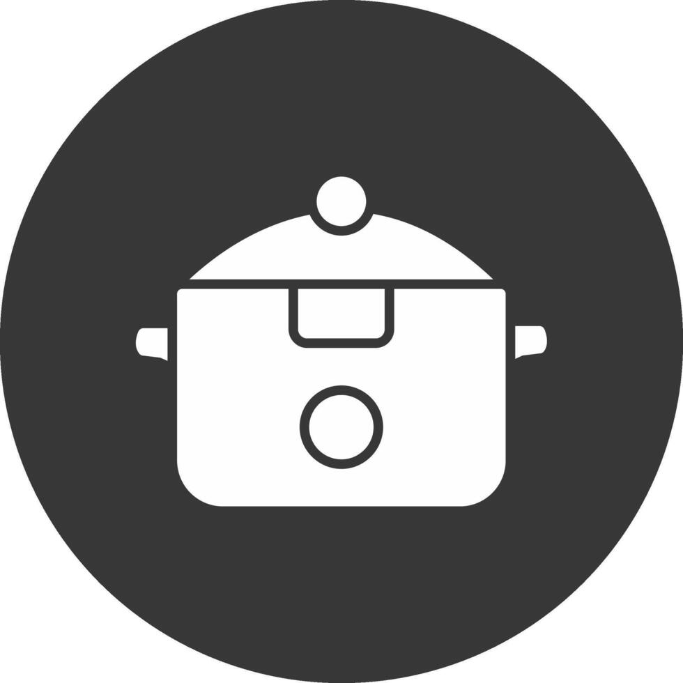 Slow Cooker Glyph Inverted Icon vector