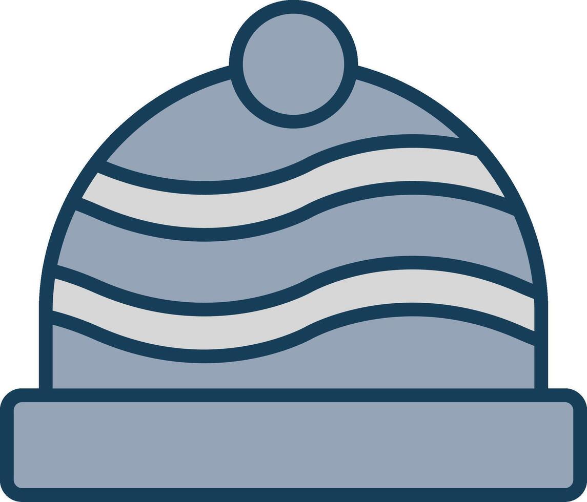 Winter Hat Line Filled Grey Icon vector