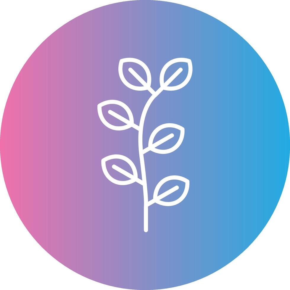 Eucalyptus Line Gradient Circle Icon vector