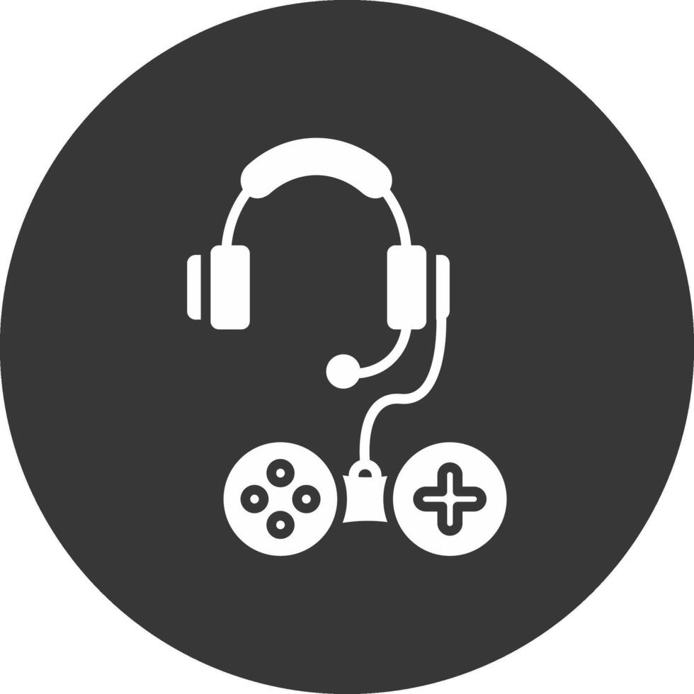 Headphones Glyph Inverted Icon vector