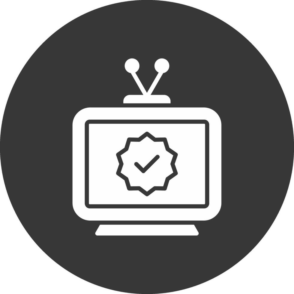 Television Glyph Inverted Icon vector