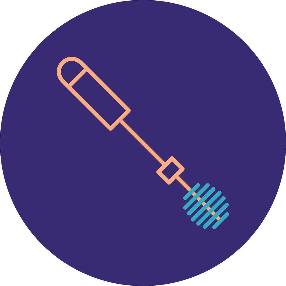 Toilet Brush Line Two Color Circle Icon vector