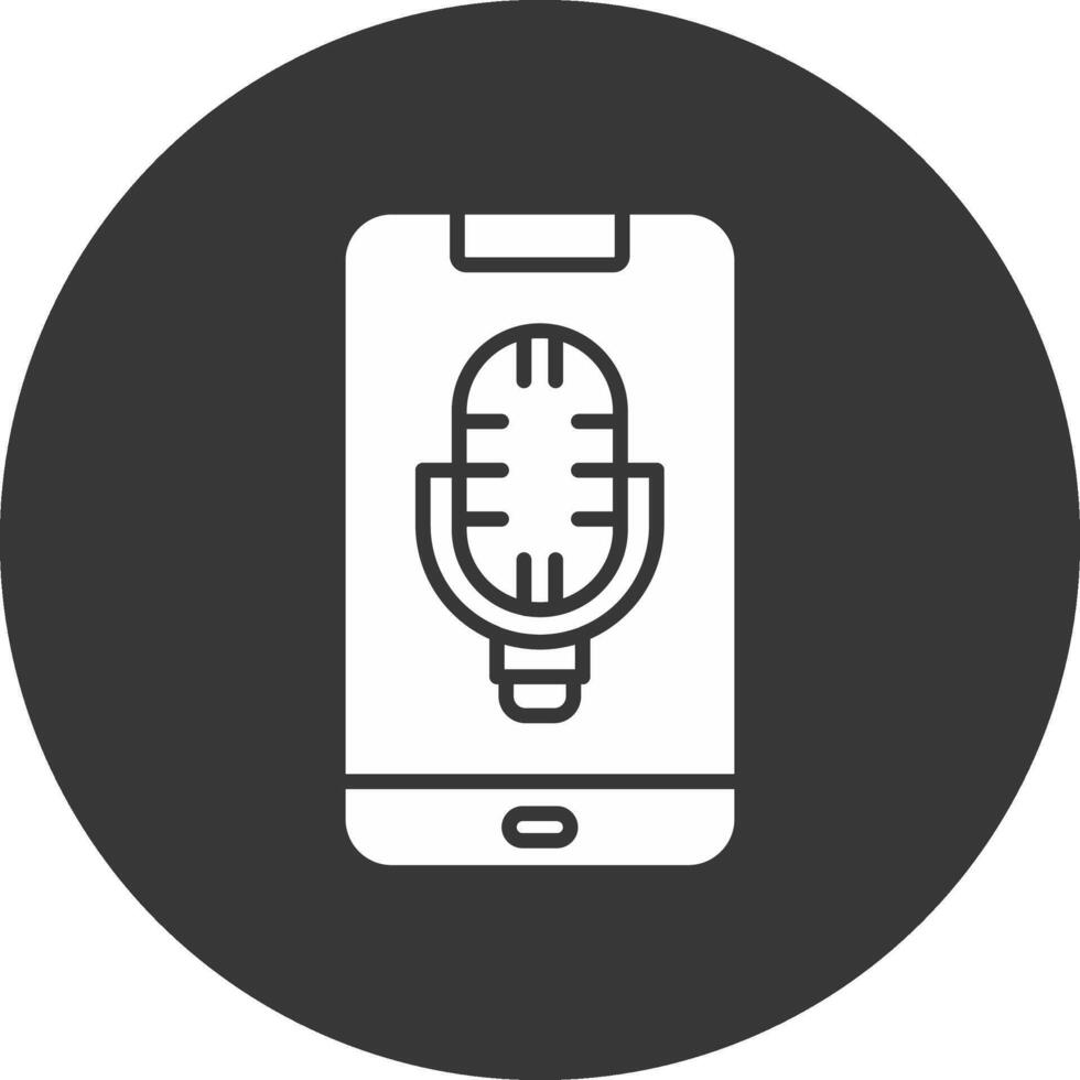 Phone Glyph Inverted Icon vector