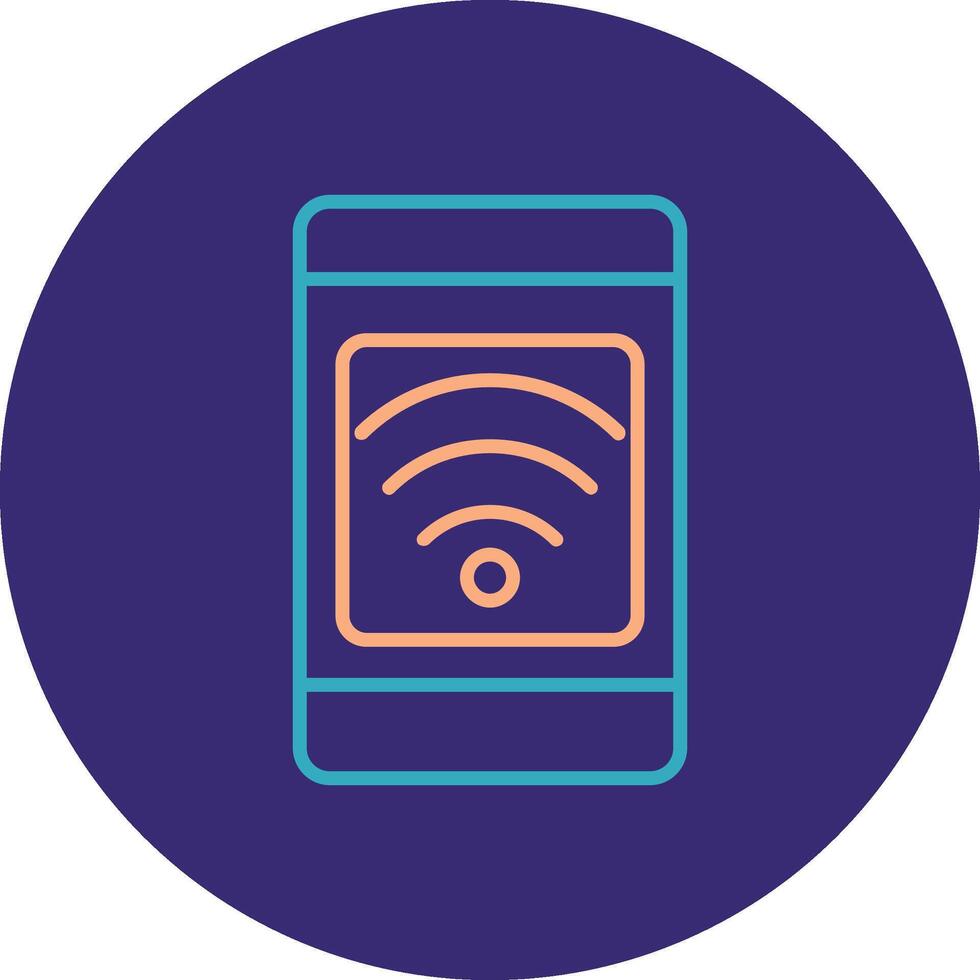 Mobile Connection Line Two Color Circle Icon vector