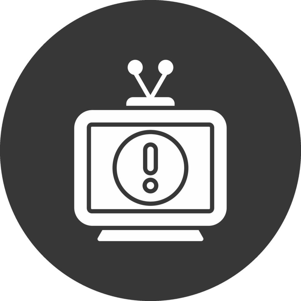 icono de glifo de televisión invertido vector