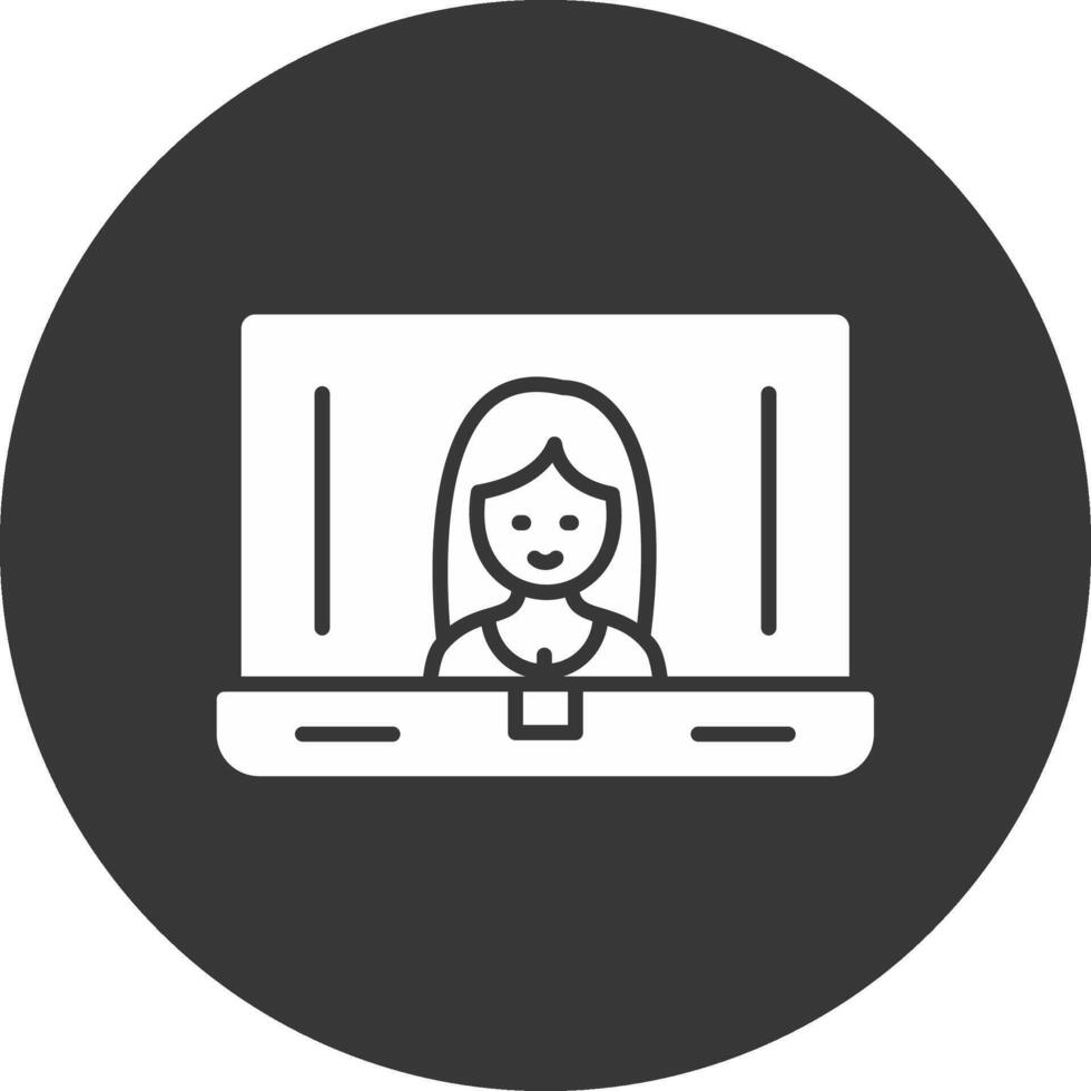 Laptop Glyph Inverted Icon vector