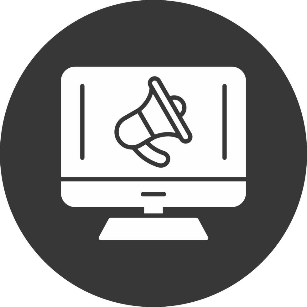 Computer Glyph Inverted Icon vector