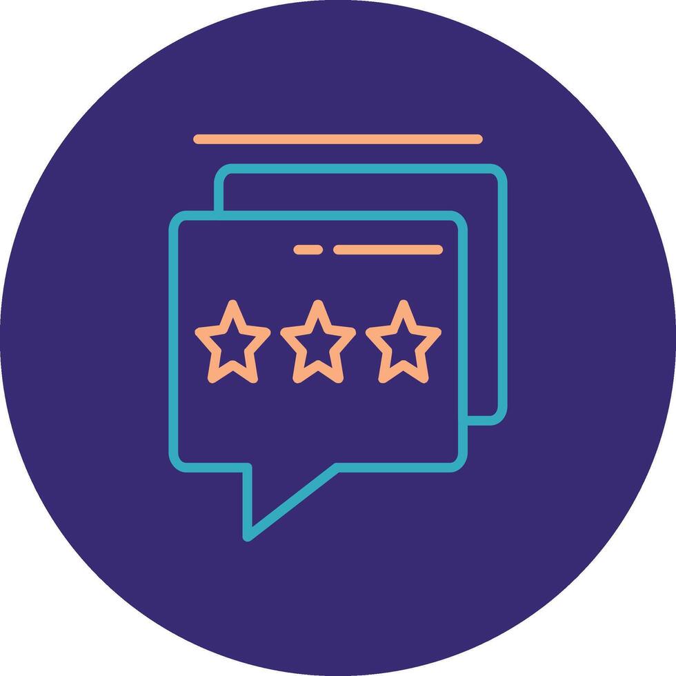 Feedback Chat Line Two Color Circle Icon vector