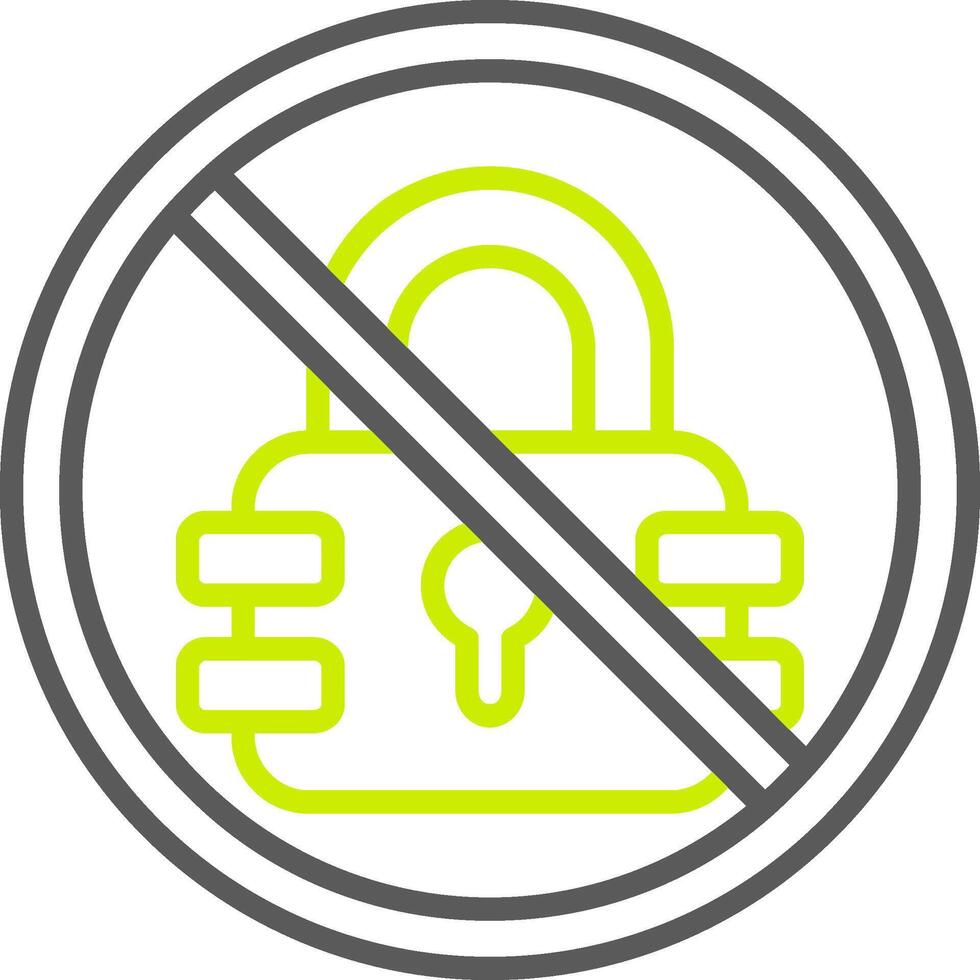 Prohibited Sign Line Two Color Icon vector