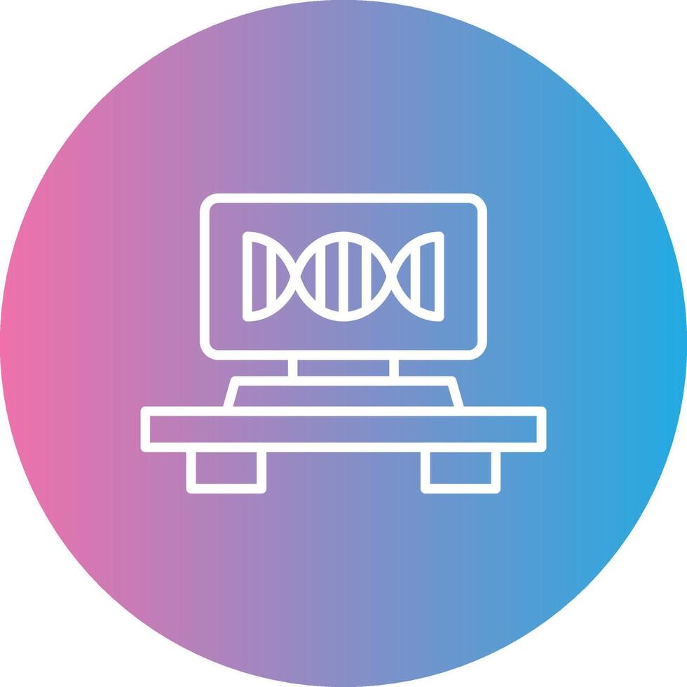 Dna Strand Line Gradient Circle Icon vector